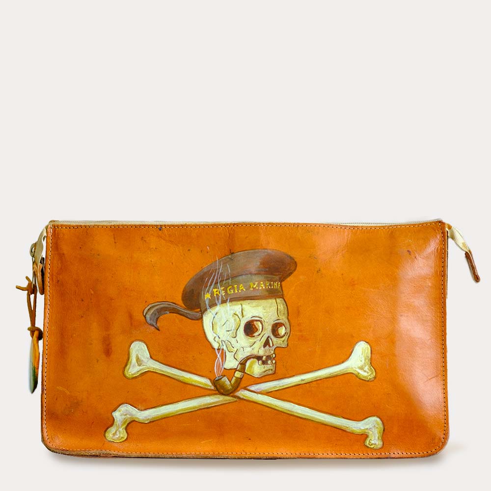 Regia Marina, Skull & Cross Bones Leather Sleeve -REMAKE©-